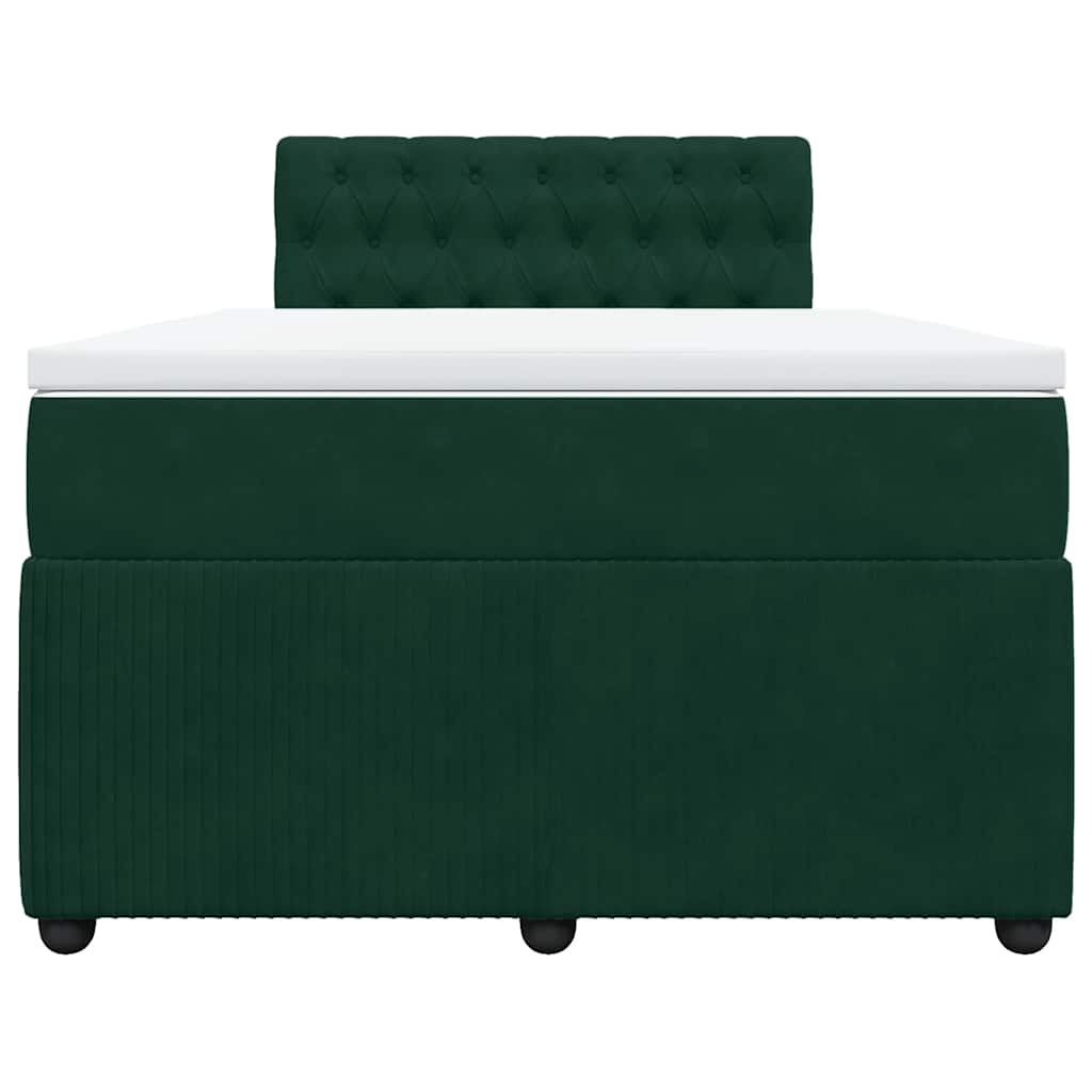 vidaXL Boxspring met matras fluweel donkergroen 120x200 cm groen, foto 4
