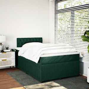 Box spring postel s matrací tmavě zelená 120 x 200 cm samet - obrázek 3