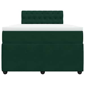 Box spring postel s matrací tmavě zelená 120 x 200 cm samet - obrázek 4