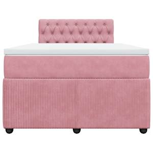 Box spring postel s matrací růžová 120 x 200 cm samet - obrázek 4