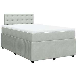 Box spring postel s matrací světle šedá 120 x 200 cm samet - obrázek 2