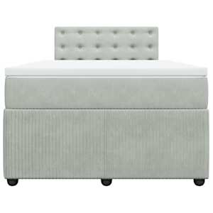 Box spring postel s matrací světle šedá 120 x 200 cm samet - obrázek 4