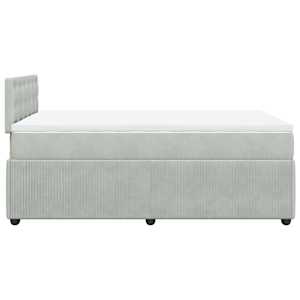 Box spring postel s matrací světle šedá 120 x 200 cm samet - obrázek 9