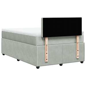 Box spring postel s matrací světle šedá 120 x 200 cm samet - obrázek 10