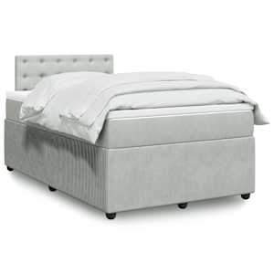 Box spring postel s matrací světle šedá 120 x 200 cm samet - obrázek 1