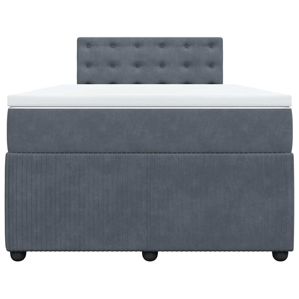vidaXL Boxspring met matras fluweel donkergrijs 120x200 cm grijs, foto 4