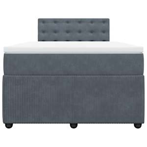 Box spring postel s matrací tmavě šedá 120 x 200 cm samet - obrázek 4