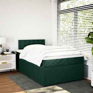 Box spring postel s matrací tmavě zelená 120 x 200 cm samet - obrázek 3