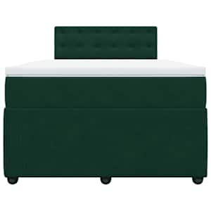 Box spring postel s matrací tmavě zelená 120 x 200 cm samet - obrázek 4