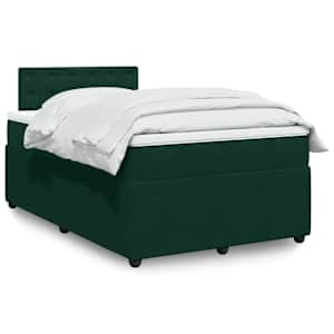 Box spring postel s matrací tmavě zelená 120 x 200 cm samet - obrázek 1