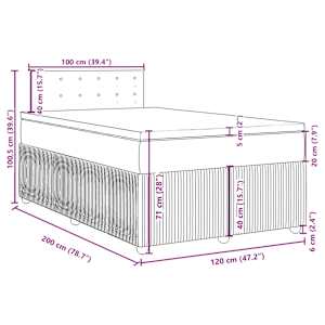 Box spring postel s matrací růžová 120 x 200 cm samet - obrázek 13