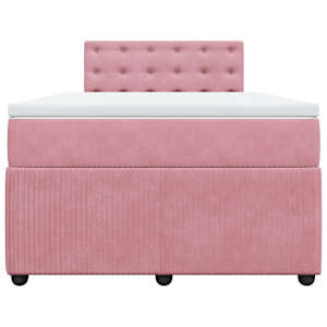 Box spring postel s matrací růžová 120 x 200 cm samet - obrázek 4