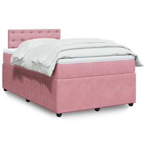 Box spring postelja z vzmetnico roza 120x200 cm žamet