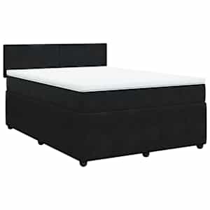 Box spring postel s matrací černá 140 x 190 cm samet - obrázek 2
