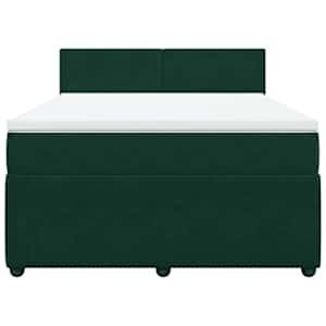 Box spring postel s matrací tmavě zelená 140x190 cm samet - obrázek 4
