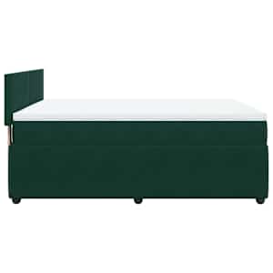 Box spring postel s matrací tmavě zelená 140x190 cm samet - obrázek 9