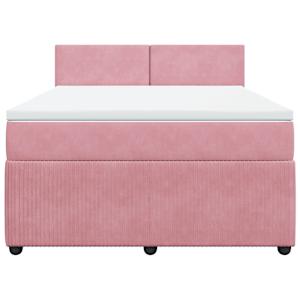 Box spring postel s matrací růžová 140x190 cm samet - obrázek 4