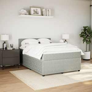 Box spring postel s matrací světle šedá 140x190 cm samet - obrázek 3