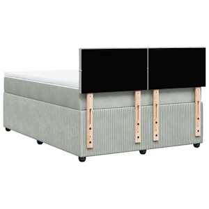 Box spring postel s matrací světle šedá 140x190 cm samet - obrázek 10