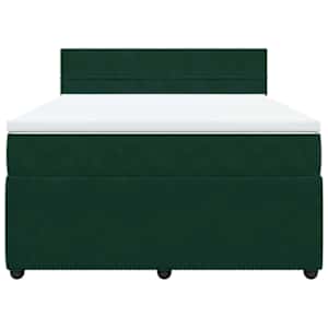 Box spring postel s matrací tmavě zelená 140x190 cm samet - obrázek 4