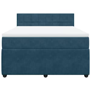 Box spring postel s matrací modrá 140 x 190 cm samet - obrázek 4