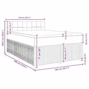 Box spring postel s matrací růžová 140x190 cm samet - obrázek 13