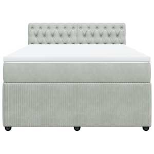 Box spring postel s matrací světle šedá 140x190 cm samet - obrázek 4