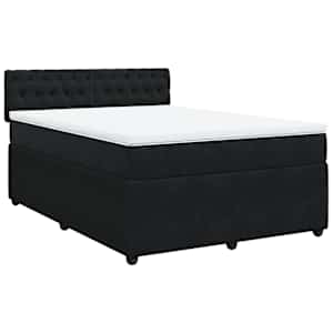 Box spring postel s matrací černá 140 x 190 cm samet - obrázek 2