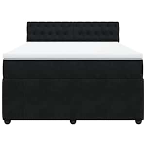 Box spring postel s matrací černá 140 x 190 cm samet - obrázek 4