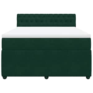 Box spring postel s matrací tmavě zelená 140x190 cm samet - obrázek 4