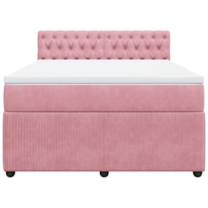 Box spring postel s matrací růžová 140x190 cm samet - obrázek 4