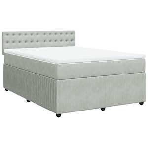 Box spring postel s matrací světle šedá 140x190 cm samet - obrázek 2