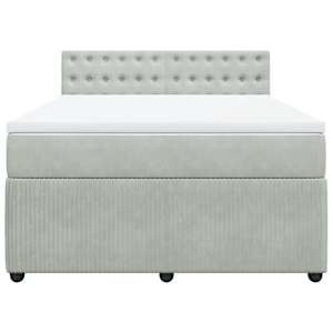 Box spring postel s matrací světle šedá 140x190 cm samet - obrázek 4