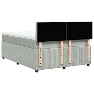 Box spring postel s matrací světle šedá 140x190 cm samet - obrázek 10