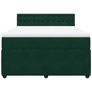 Box spring postel s matrací tmavě zelená 140x190 cm samet - obrázek 4