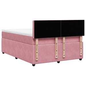 Box spring postel s matrací růžová 140x190 cm samet - obrázek 10
