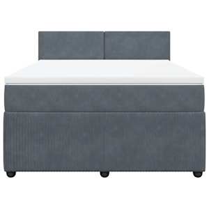 Box spring postel s matrací tmavě šedá 140x200 cm samet - obrázek 4