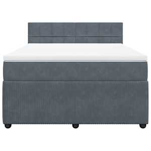 Box spring postel s matrací tmavě šedá 140x200 cm samet - obrázek 4