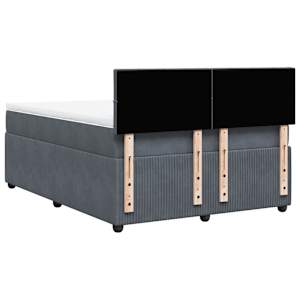 Box spring postel s matrací tmavě šedá 140x200 cm samet - obrázek 10