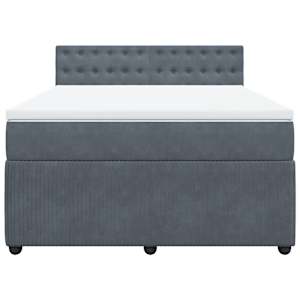 Box spring postel s matrací tmavě šedá 140x200 cm samet - obrázek 4
