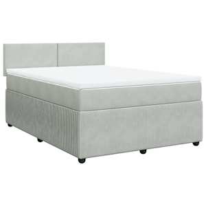 Box spring postel s matrací světle šedá 160x200 cm samet - obrázek 2