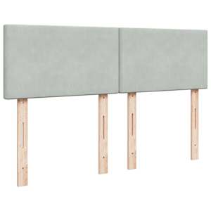 Box spring postel s matrací světle šedá 160x200 cm samet - obrázek 5