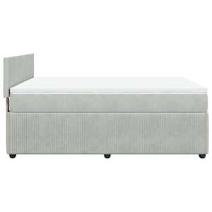 Box spring postel s matrací světle šedá 160x200 cm samet - obrázek 9