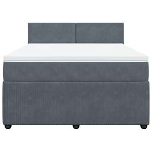 Box spring postel s matrací tmavě šedá 160x200 cm samet - obrázek 4
