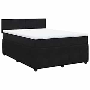 Box spring postel s matrací černá 160x200 cm samet - obrázek 2