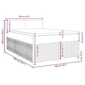 Box spring postel s matrací černá 160x200 cm samet - obrázek 13