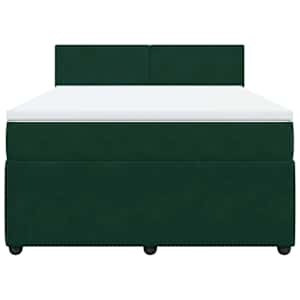 Box spring postel s matrací tmavě zelená 160x200 cm samet - obrázek 4