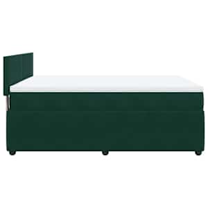 Box spring postel s matrací tmavě zelená 160x200 cm samet - obrázek 9