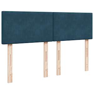 Box spring postel s matrací modrá 160 x 200 cm samet - obrázek 5