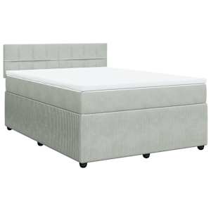 Box spring postel s matrací světle šedá 160x200 cm samet - obrázek 2